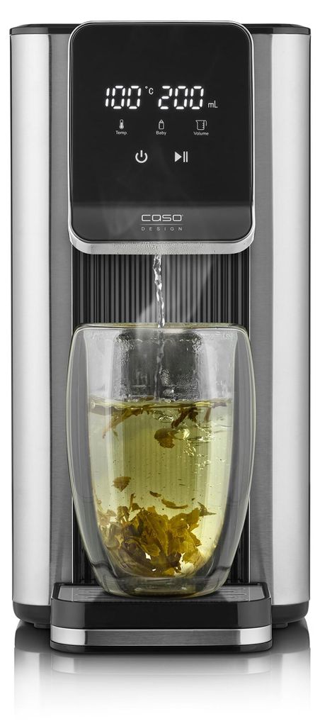 Caso 1893 HW 630 Turbo Heißwasserspender (2,5 l Tank, 2600 Watt, 13 Stufen, 7 Mengen, Babynahrungsfunktion, Edelstahl-Heizelement)