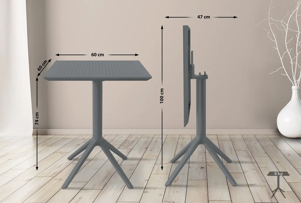 Table pliante stable Sky I : la solution pour petits espaces extérieurs