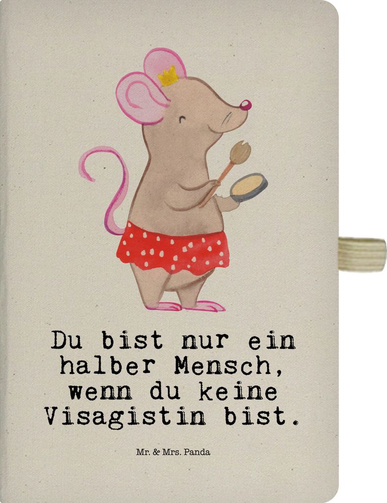 Mr. & Mrs. Panda notizbuch Visagistin Herz - Transparent - Geschenk, Beauty Salon, Spruch, Ausbildung, Reisetagebuch, Tagebuch, Kosmetikstudio, Adr...