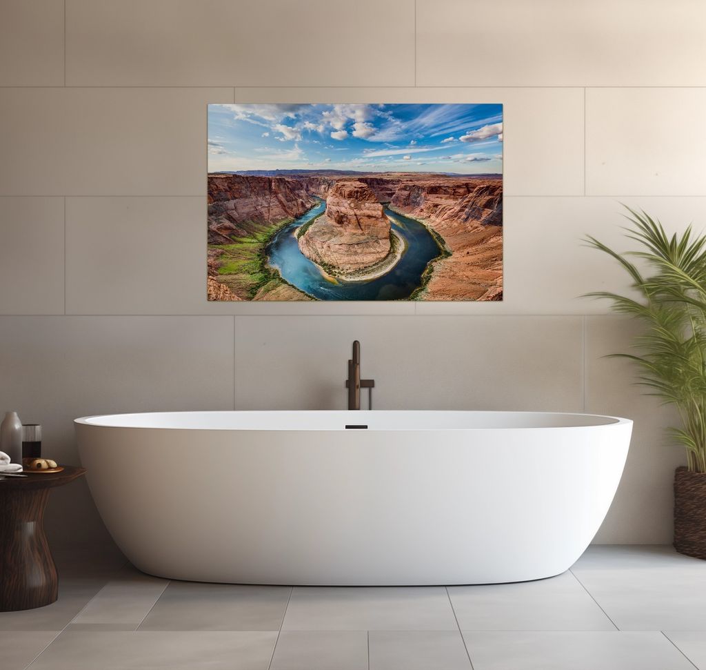 Wallario wasserfestes Poster selbstklebend 91,50 x 61 cm, Grand Canyon, Badezimmerposter Spritzschutz mit Hochglanzoberfläche in Glasoptik