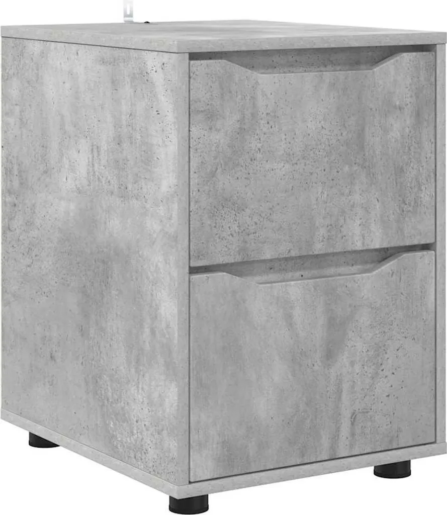 vidaXL Armadio Grigio Cemento 40x48x57 cm - Comodino Moderno in Legno
