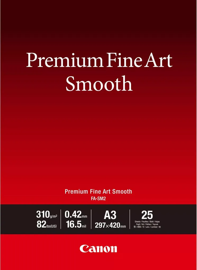 Papier Photo Mat Fine Art Smooth Canon FA-SM2 A3 pour Tirages de Qualité