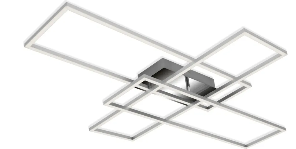 Grand luminaire de plafond LED dimmable CCT design chrome 6600 lumens
