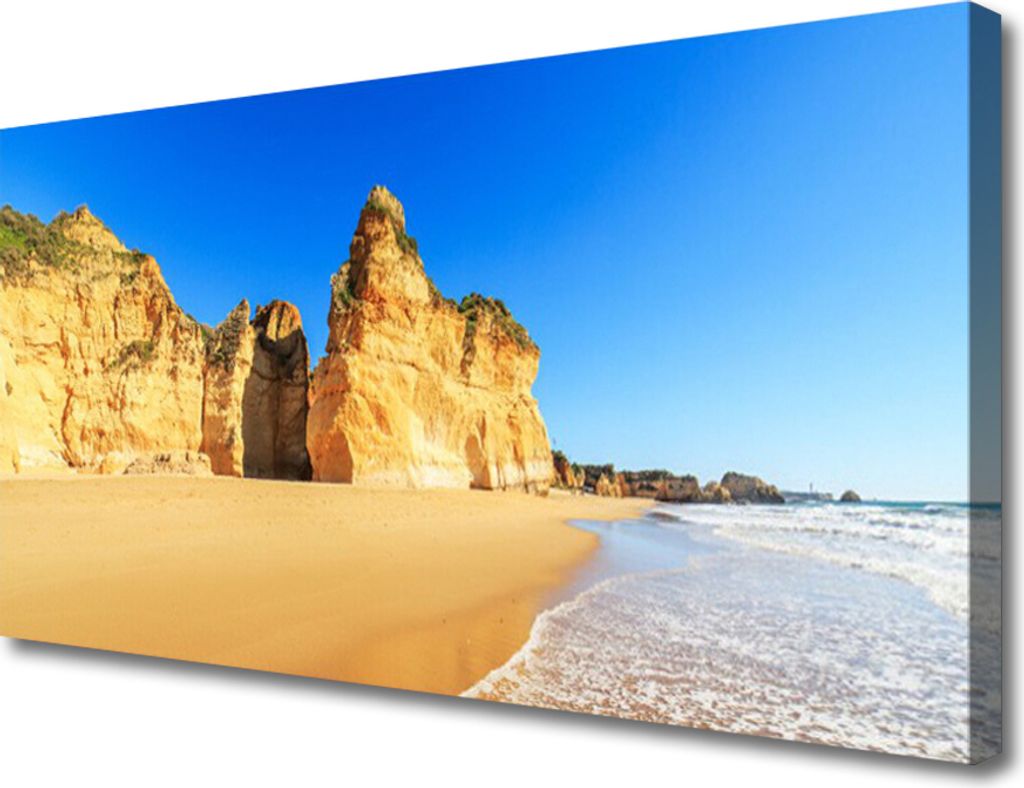 Tulup Leinwand-Bilder 100x50 Wandbild Canvas Kunstdruck Meer Strand Landschaft