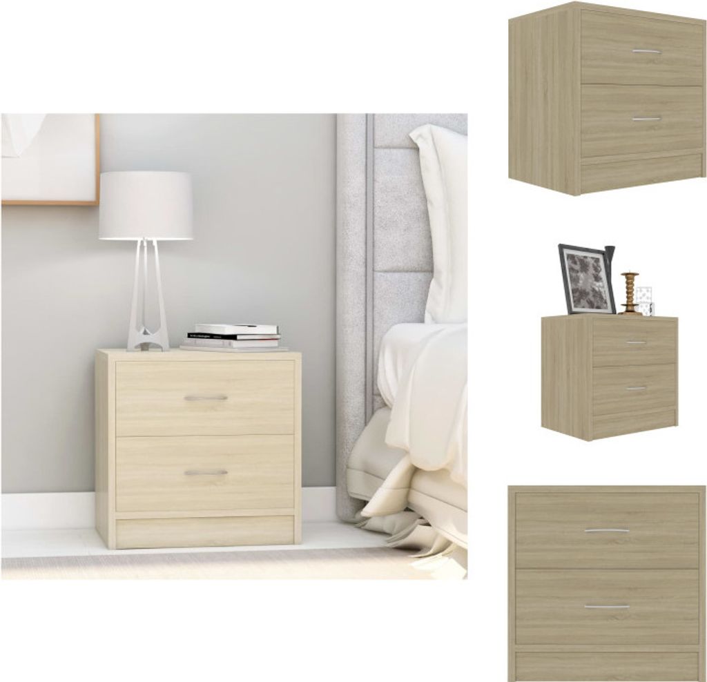 vidaXL Nachttisch Sonoma-Eiche 40x30x40 cm Holzwerkstoff - Nachttische