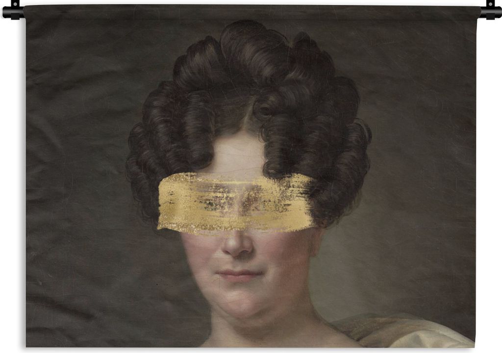 MuchoWow Wandteppich Wandbehang Johanna Henriëtte Engelen - Dubois Drahonet - Gold 120x90 cm Tapisserie Dekoration Wandtuch - Wohnen - Aufhänge...