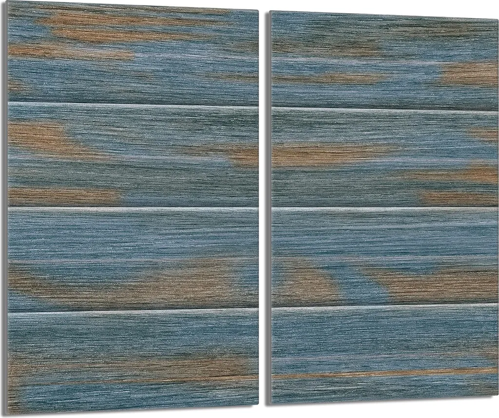 Piastre copriforno 2 pezzi 30x52 Copriforno in ceramica vetro, legno turchese