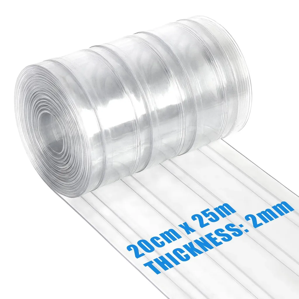 Rideau isolant noir et blanc en PVC souple 20 cm x 25 m haute qualité