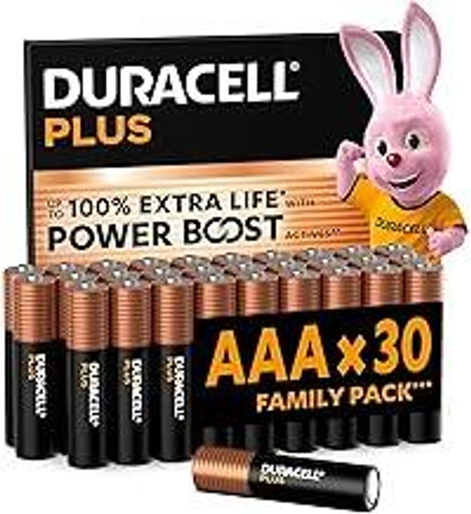 DURACELL Plus AAA-Batterien (30er-Pack) – Alkaline-Batterien 1,5 V
