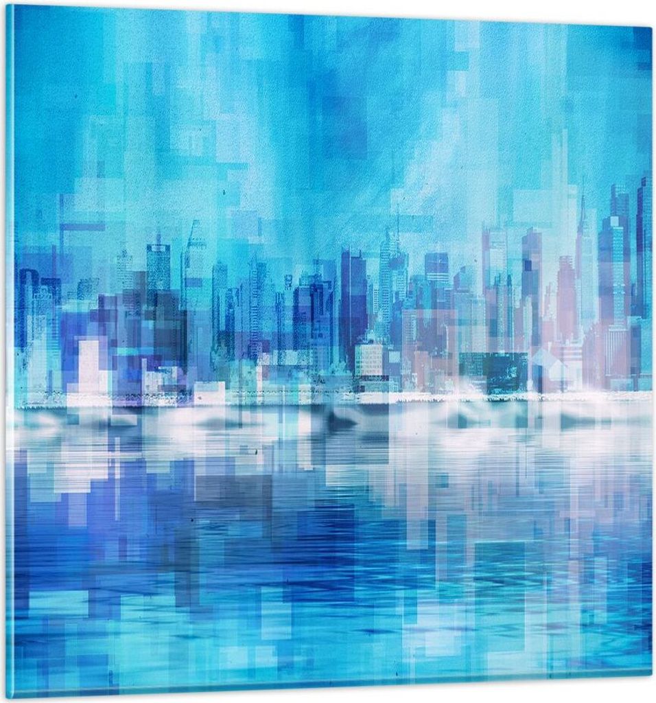 Bilder auf glas - Stadt Aussicht Wasser - 30x30cm - Glasbilder - Wandbilder - Kunstdruck - zum Aufhängen bereit - Wanddekoration aus Glas - Glas B...