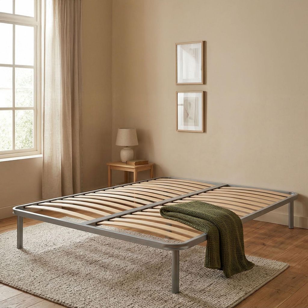 Alessa - Cadre de Lit Double, 140x190 cm Gris, Double  Image du produit 
