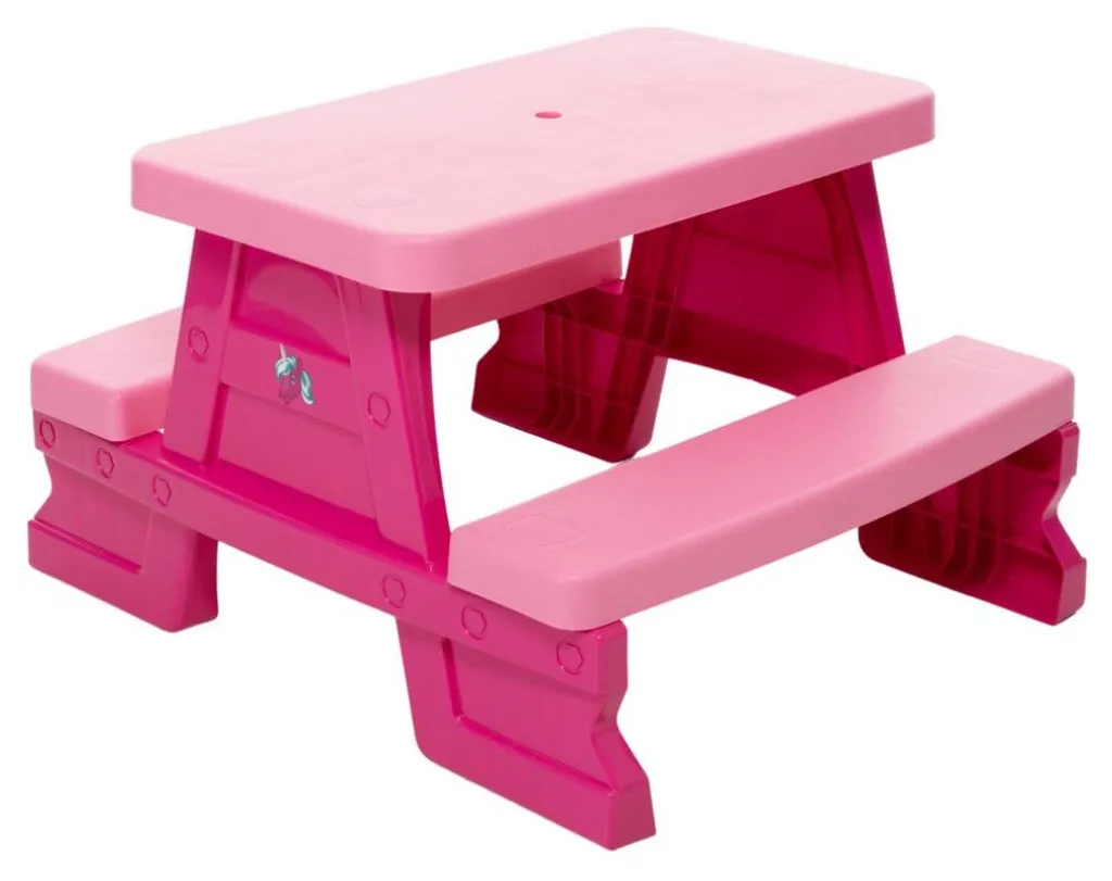 Table et bancs de jardin pour enfants Dorex Rosa en bois de pin robuste