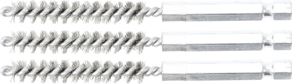 BGS Stahlbürste 8 mm Antrieb Außensechskant 6,3 mm (1/4 Zoll) 3 teilig