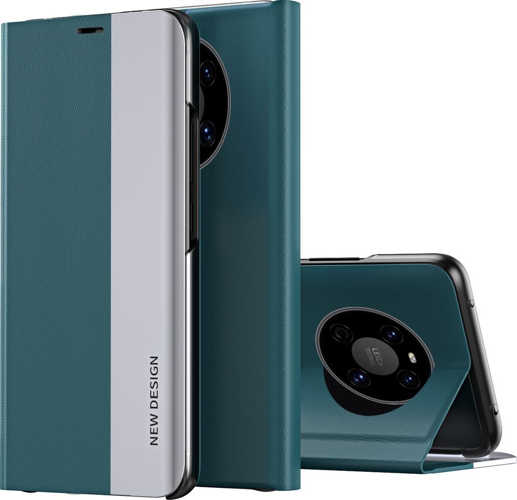 Huawei Mate 40 Pro Hülle, Dünn Leder PolyurethanMagnetisch Klapp Stand Schutzhülle für Huawei Mate 40 Pro Grün