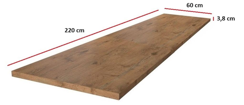 Arbeitsplatte 220 cm 38 mm Küchenzeile Küchenblock Eiche Produktbild 