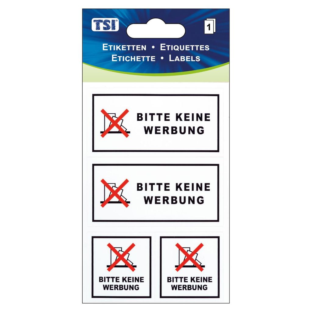 TSI Etiketten BITTE KEINE WERBUNG