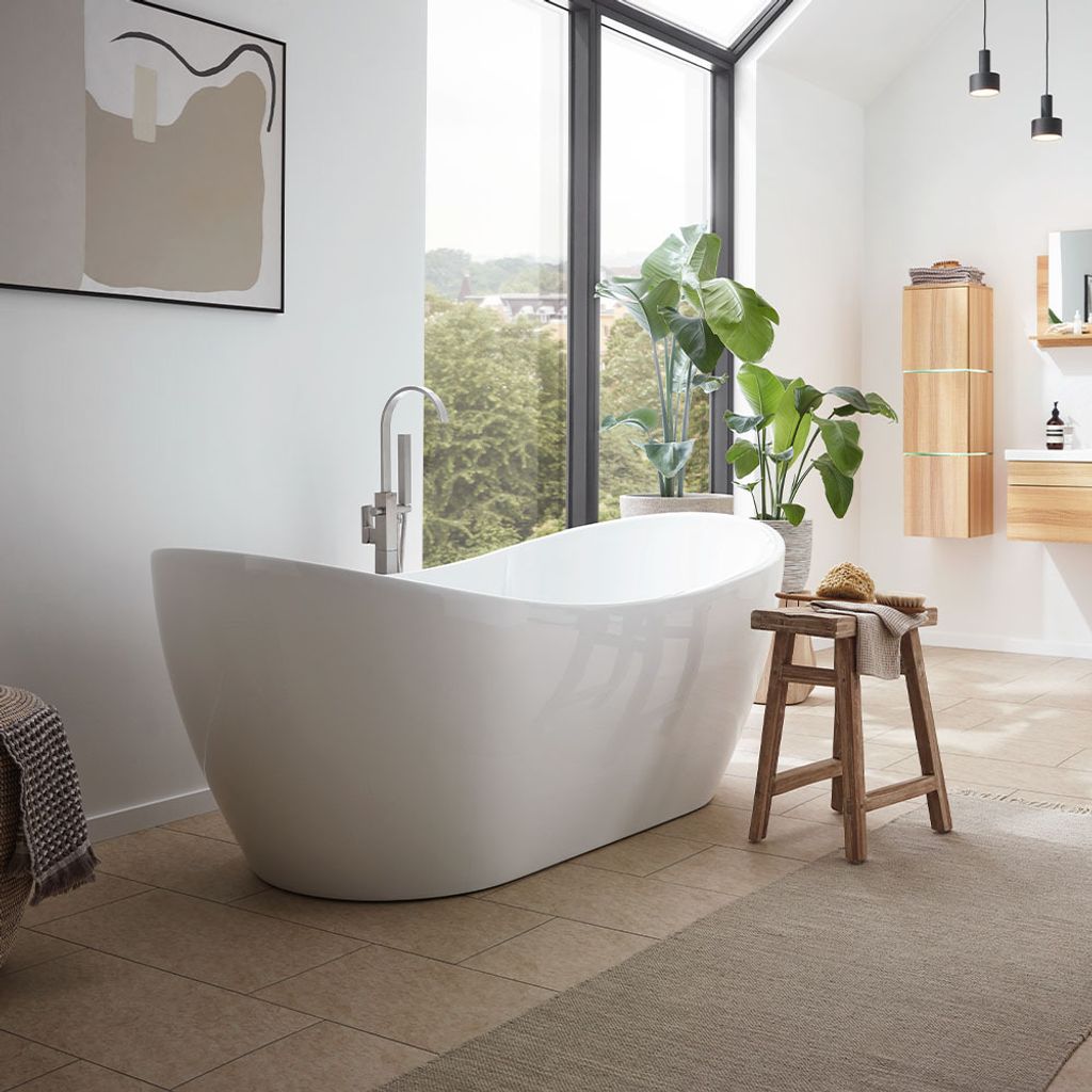 Freistehende Badewanne Ovalo 170 x 80 x 72 cm Produktbild 2