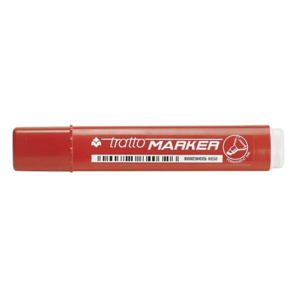 Tratto Marker Marqueur Permanent Rouge Pointe Ogive Boîte de 12 Pièces