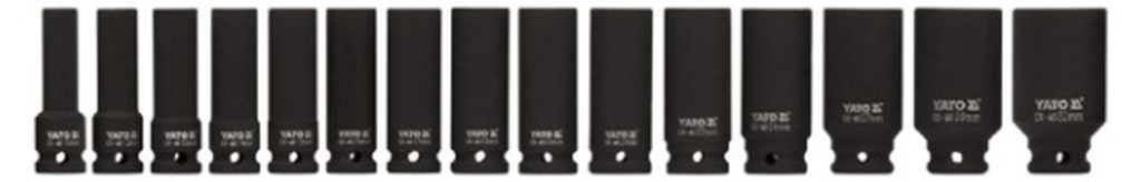 YATO Schlagschrauber-Nuss-Set 15-teilig 1/2" 10-32 mm