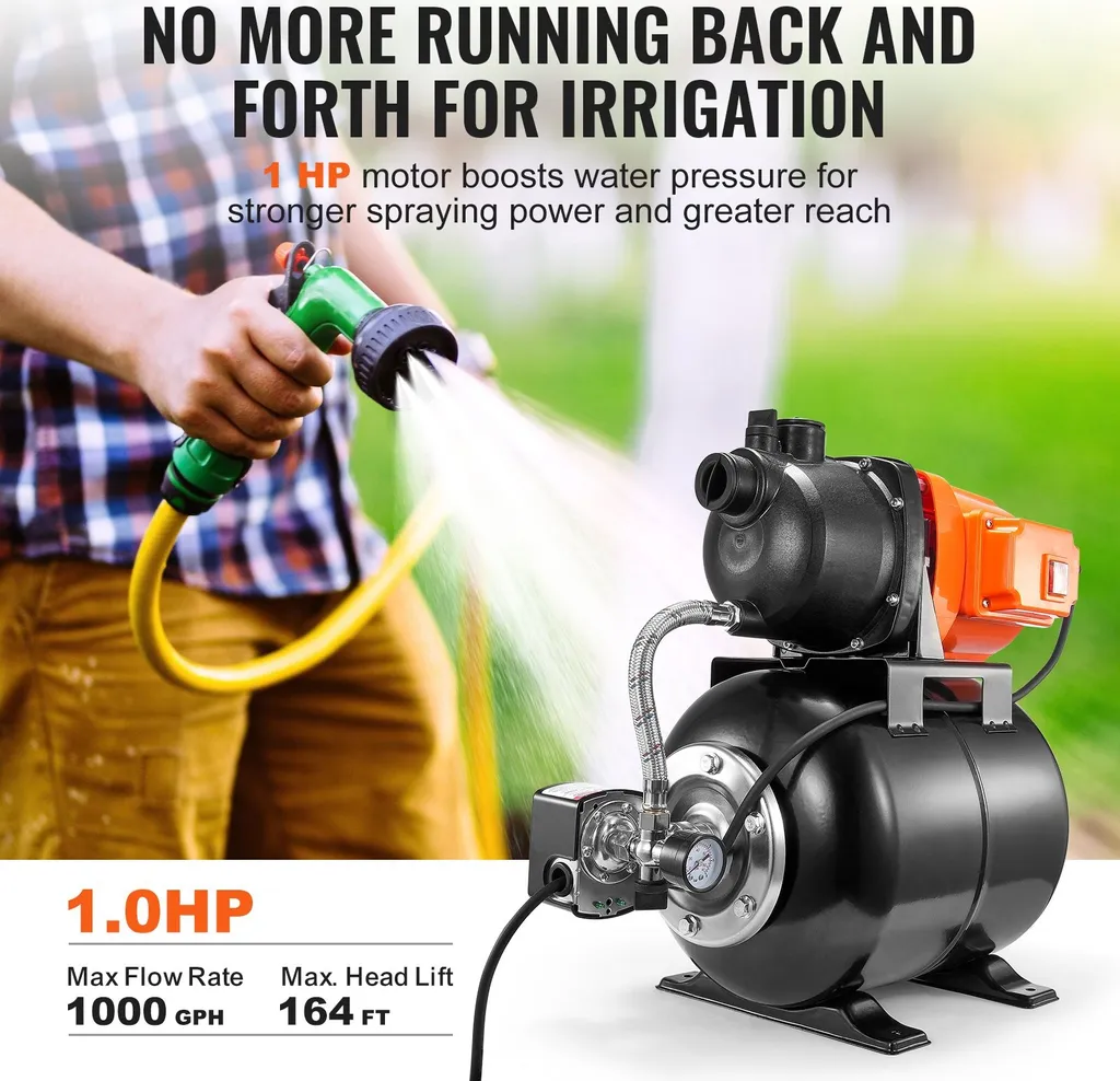 Pompe de puits plat 750W - Solution pour manque de pression 3700L/h - 3