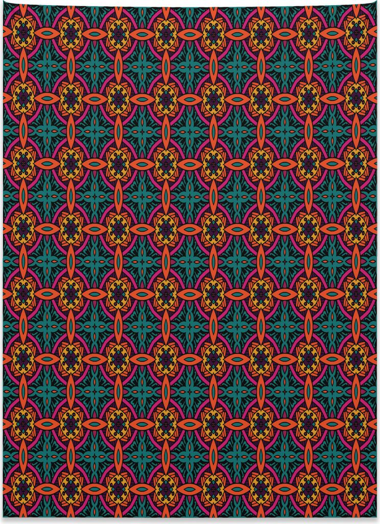 Abakuhaus Blumen Wandteppich, Stammes-Laub Blätter aus Weiches Mikrofaser Stoff Kein Verblassen Klare Farben Waschbar, 110 x 150 cm, Mehrfarbig
