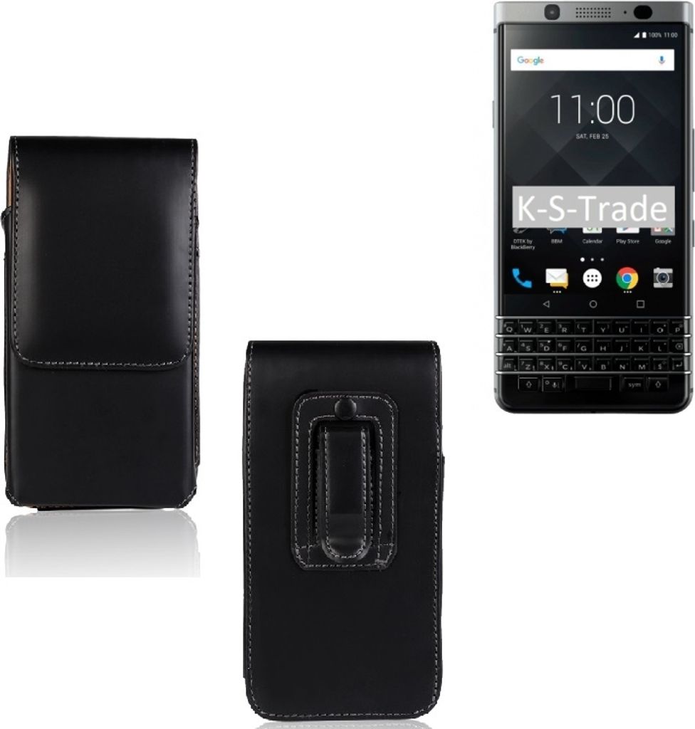 K-S-Trade Gürteltasche kompatibel mit Blackberry KeyOne Schutz-Hülle Handy-Hülle mit Magnetverschluss Holster in schwarz