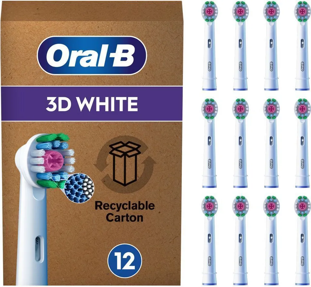 12 Brossettes Oral-B Pro 3D White Rechanges - Blanchiment & Propreté