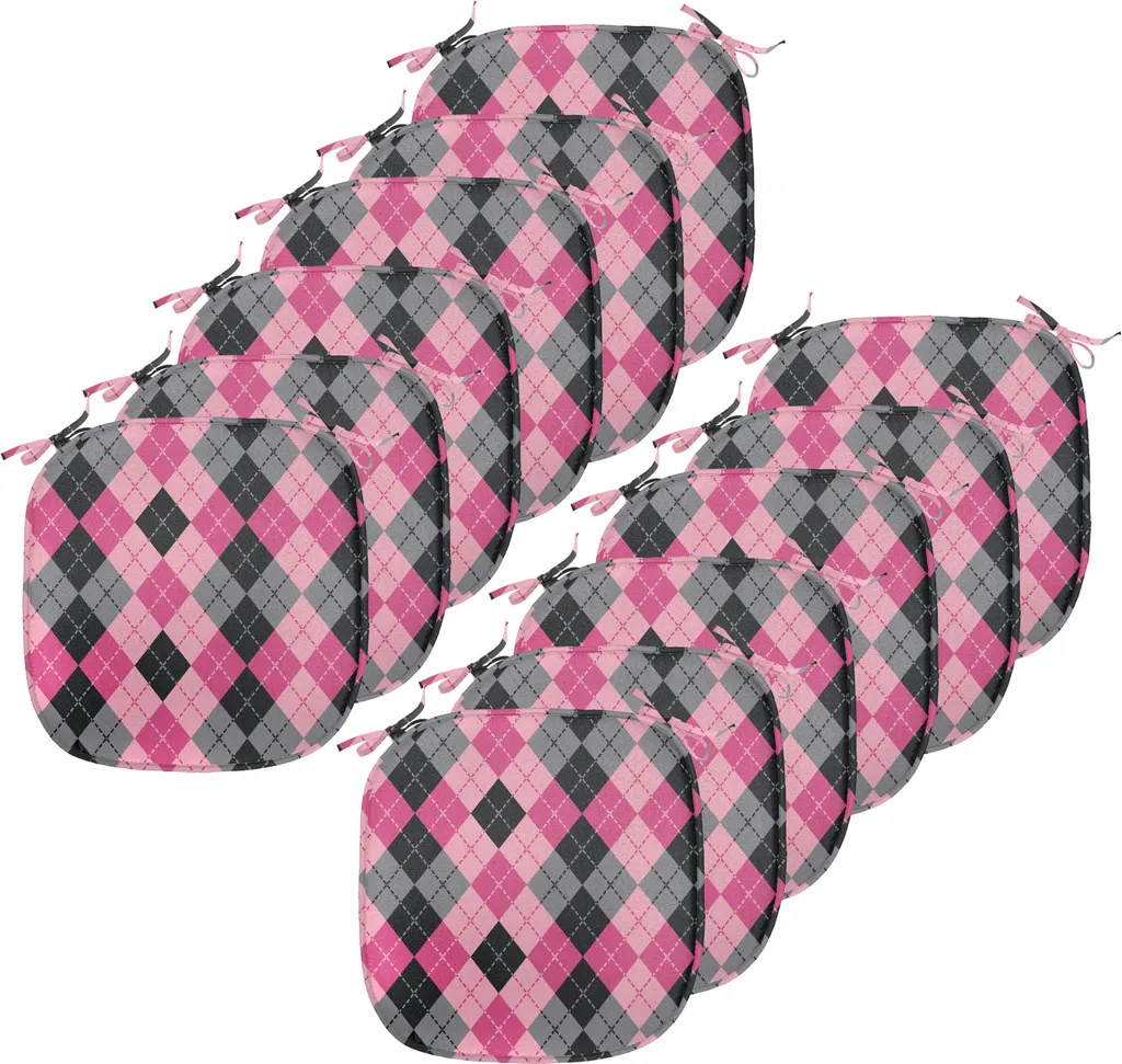 Cuscini Sedie 40x40 Impermeabili Set 12 Nero Grigio Rosa ABAKUHAUS