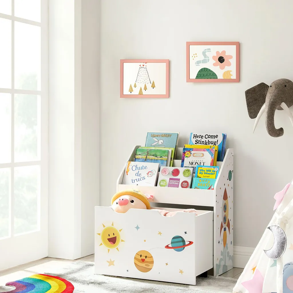 Meuble de rangement pour chambre d'enfant et étagère à jouets modulable