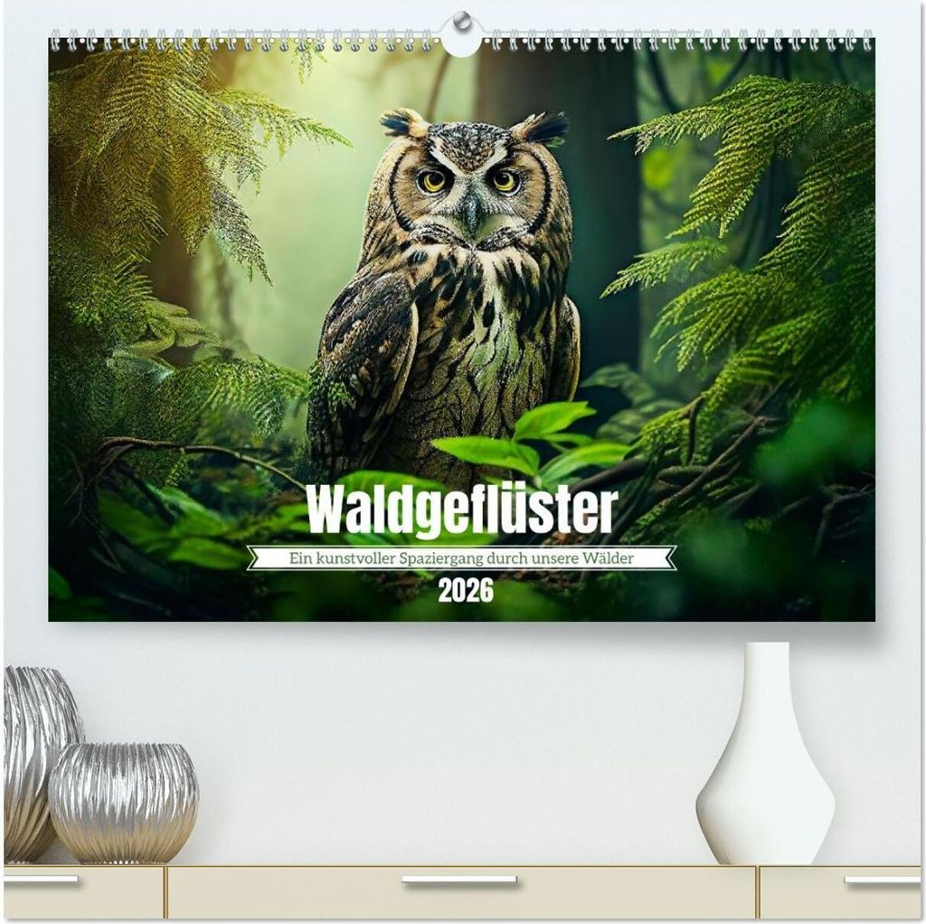Waldgeflüster - ein kunstvoller Spaziergang durch unsere Wälder (hochwertiger Premium Wandkalender 2026 DIN A2 quer), Kunstdruck in Hochglanz