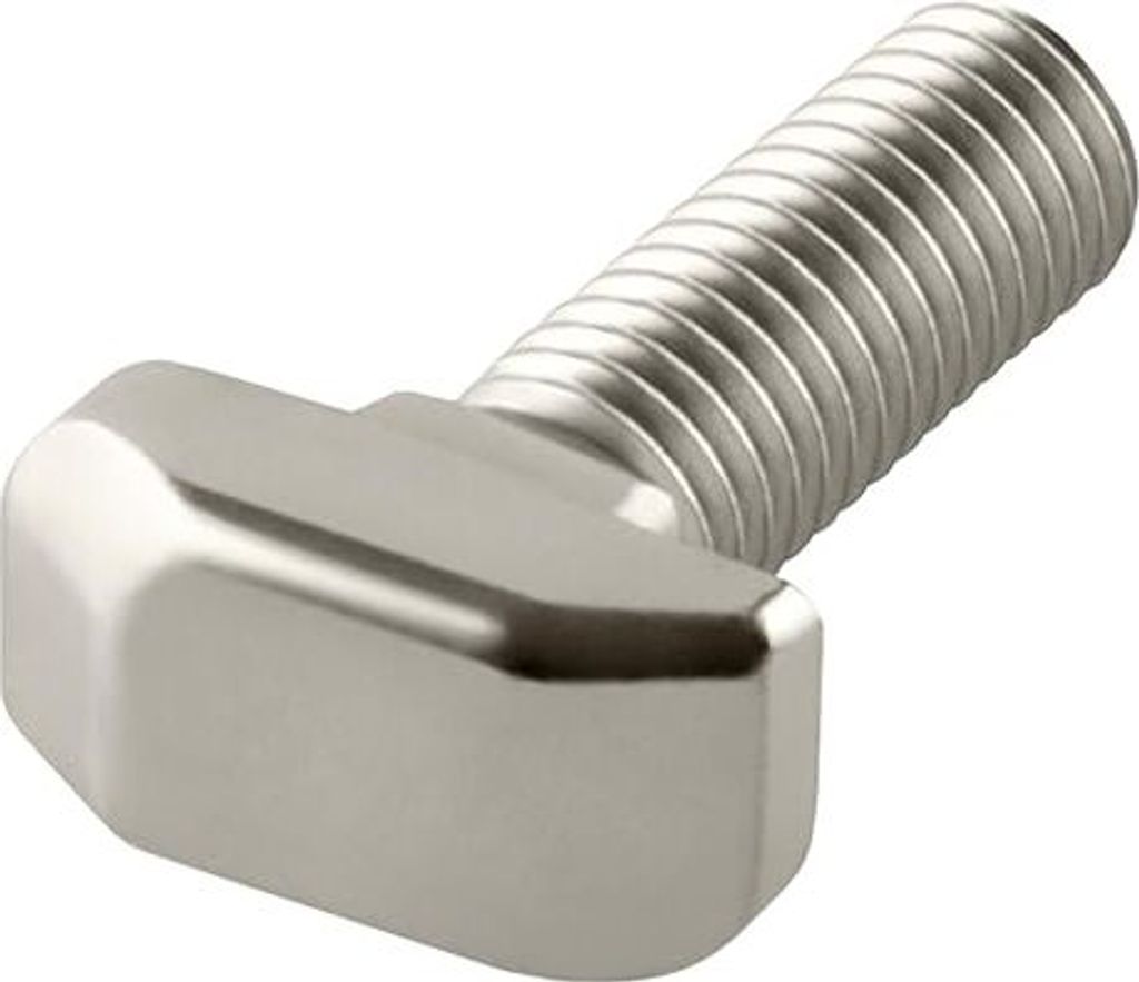 Hammerschrauben, T-Schraube Nut 8, M6, M8 für 30x30, 40x40 Konstruktionsprofile- Montageprofile (10, vernickelt, M6 x 20)