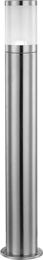 Stehlampe, Edelstahl silber, Kunststoff opal, H 80 cm