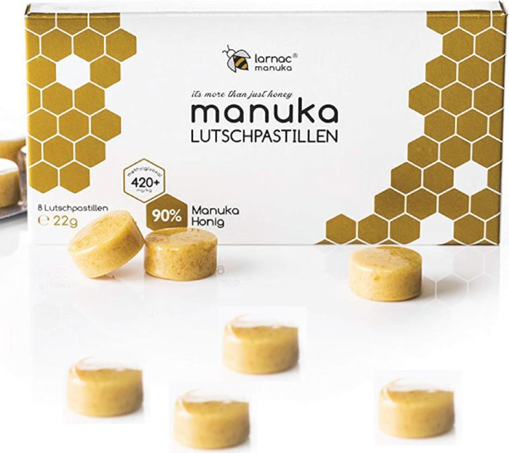 Manuka Honig Bonbon Lutschpastillen MGO 550+, 22g Larnac