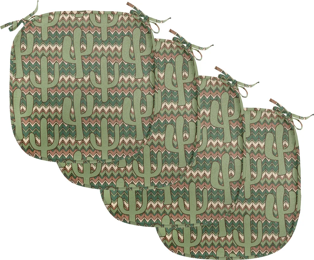 Set 4 Cuscini Sedie Cucina Impermeabili Cartoon Saguaro 40x40 ABAKUHAUS
