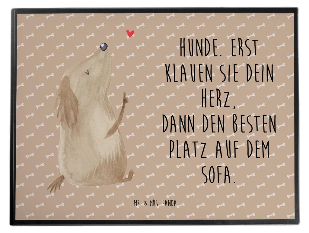 Mr. & Mrs. Panda bastelunterlage Hund Liebe - Hundeglück - Geschenk, Sprüche, tischschutzmatte, schreibtischunterlagen, tischpad, Herz, Süß, sc...