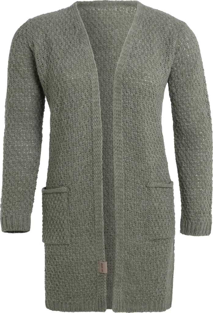 Knit Factory Luna Strickjacke - Urban Green - 40/42