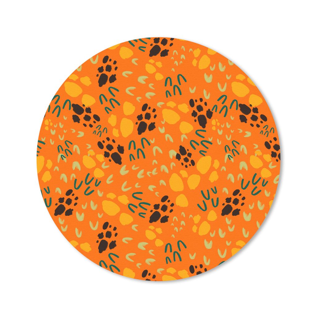 MuchoWow Mauspad Mousepad Orange - Abstrakt - Muster 20x20 cm - Mousepads - Maus Mat - Pad - Mausunterlage - Schreibtischmatte
