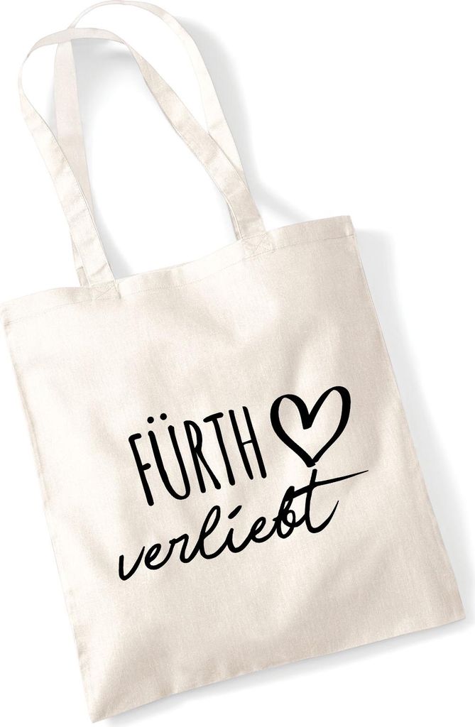 Huuraa Jutebeutel Fürth verliebt 10 Liter Natural Baumwolle Tasche Geschenkidee
