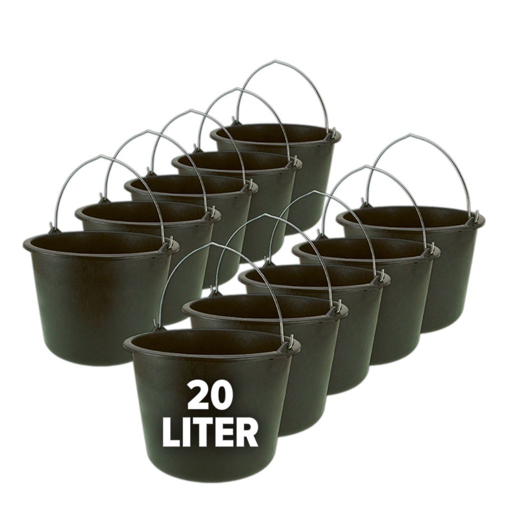 Eimer, Baueimer, Putzeimer, Mörteleimer mit Henkel 10er Set - 12 oder 20 Liter Größe:20 Liter