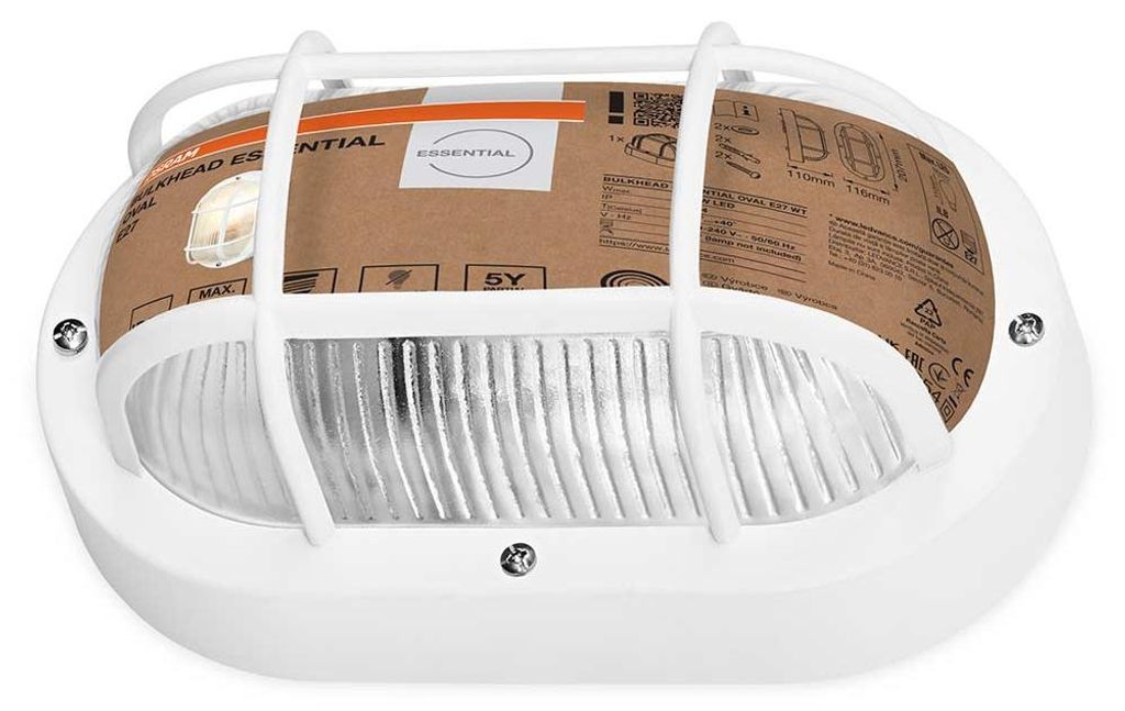 Osram LED Applique Bulkhead Essential Oval E27 blanc Image du produit 