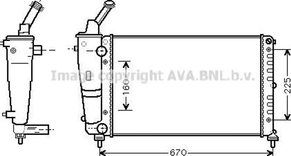 Radiateur moteur AVA LC2081 pour entretien Lancia Y et Mazda Y 46763322