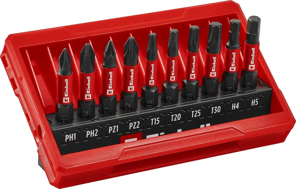 Einhell Impact Bit Set 10 Pezzi 118653 - Inserti Professionali S2 1/4 - 2