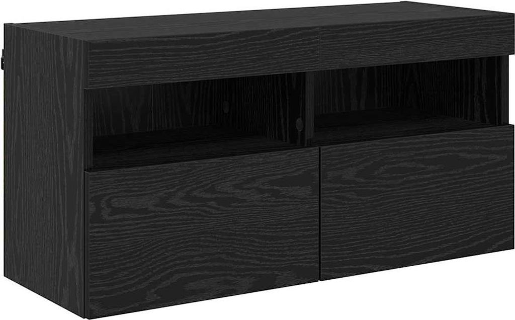 vidaXL TV-Wandschrank Schwarz Eichen-Optik 80 x 30 x 40 cm