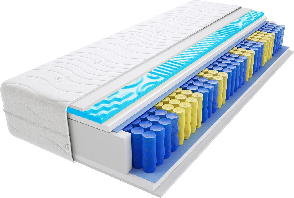 Matratze 70x200 cm Doppelmatratze, H3 Mittelfest Federkernmatratze, Taschenfederkernmatratze 19 cm Hoch Profilierter Visco Memory Hypoallergene, HR...