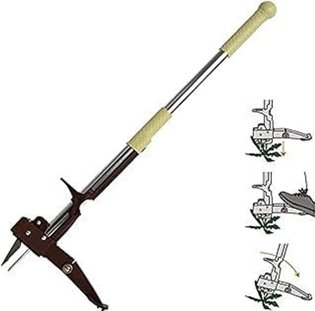 WINSLOW & ROSS Estirpatore da giardino Estirpatore manuale con artigli in acciaio inossidabile 100 cm Attrezzo da giardino leggero con manico in alluminio argentato Gli artigli scavano in profondità e hanno una forte presa - 1