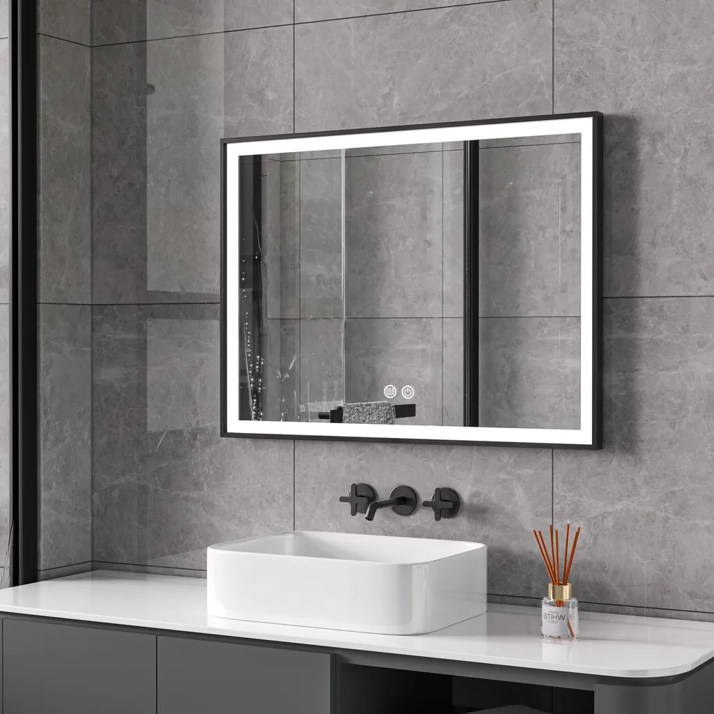 Specchio Bagno LED 60x80cm Nero 30W: Qualità Premium a Prezzo Smart