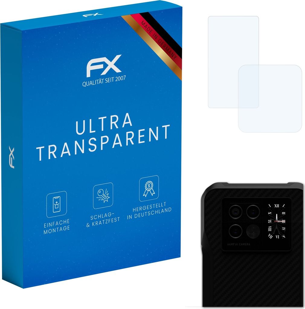 atFoliX FX-Clear 3x Schutzfolie kompatibel mit Doogee V20 5G Lens Displayschutzfolie