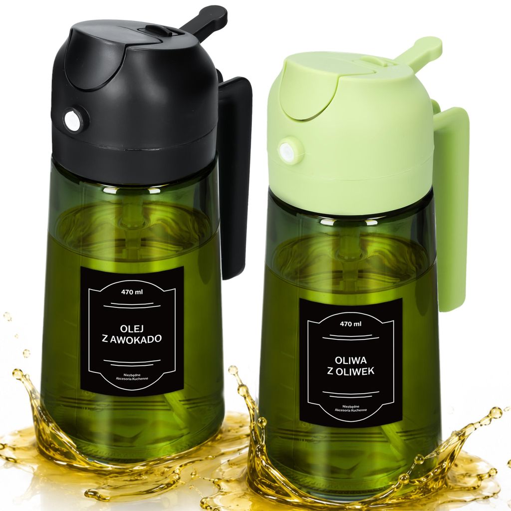 Set aus Glasflaschen für Olivenöl und Speiseöl, Produktbild 