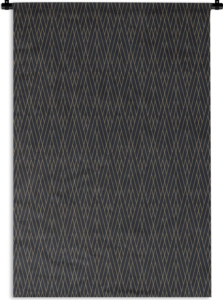 MuchoWow Wandteppich Wandbehang Design - Art Deco - Modernismus - Schwarz 60x90 cm Tapisserie Dekoration Wandtuch - Foto-Teppich - Abwaschbar