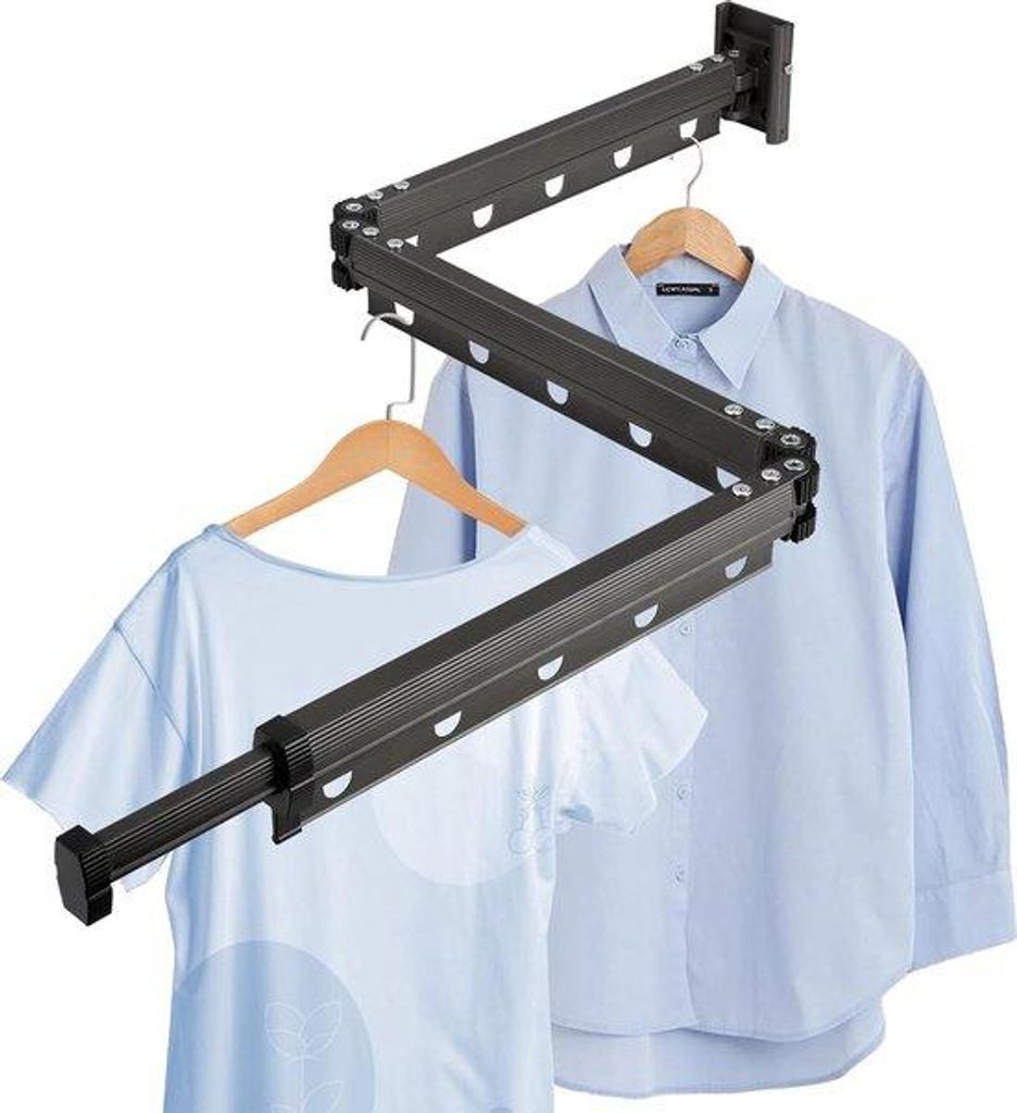 Aluminium-Regal mit 15 Haken, 120 cm, für Balkon, Bad, Schlafzimmer und Outdoor-Anwendung